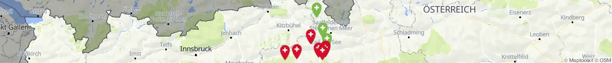 Kartenansicht für Apotheken-Notdienste in der Nähe von Mittersill (Zell am See, Salzburg)